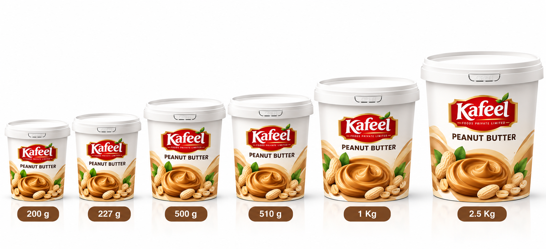 IML Printed Bucket Jars — 200g, 227g, 500g, 510g, 1kg, 2.5kg